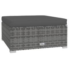 vidaXL 12 Piece Garden Lounge Set with Cushions Poly Rattan Grey 60 x 60 x 30 cm