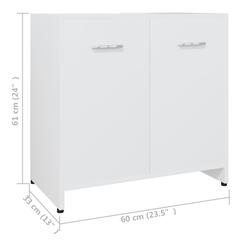 vidaXL Bathroom Cabinet White 60x33x61 cm Engineered Wood