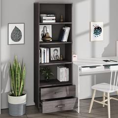 vidaXL Solid Pine Wood Highboard (60 x 35 x 180 cm, Light Gray)