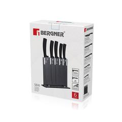 Bergner Seki Non-Stick Stainless Steel Knife Set W/Stand (6 Pc.)