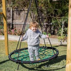 Dynamic Sports Masked Weaver Wooden Nest Swing Set