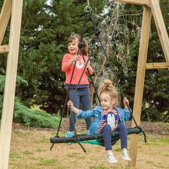 Dynamic Sports Masked Weaver Wooden Nest Swing Set