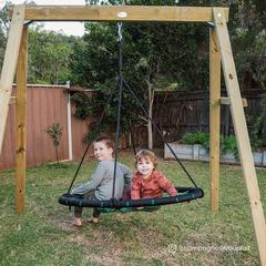 Dynamic Sports Masked Weaver Wooden Nest Swing Set