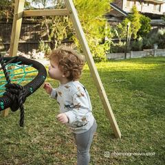 Dynamic Sports Masked Weaver Wooden Nest Swing Set