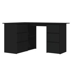 vidaXL Engineered Wood Corner Desk (145 x 100 x 76 cm, Black)