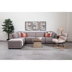 مقعد أوتومان قماش وخشب شاينبورج حول الإمارات (78 × 78 × 49 سم)