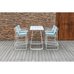 4-Seater Aluminum High Table & Chair Set W/Cushions Creative Living