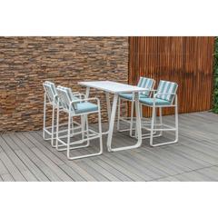 4-Seater Aluminum High Table & Chair Set W/Cushions Creative Living