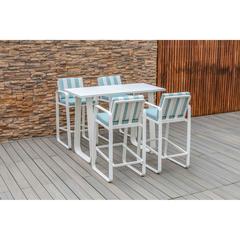 4-Seater Aluminum High Table & Chair Set W/Cushions Creative Living