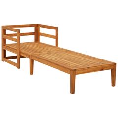 Solid Acacia Wood Sun Lounger W/Cushions vidaXL (202 x 68 x 60 cm)