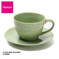 Fissman Ceramic Cup & Saucer (260 ml)