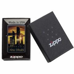 Zippo Abu Dhabi Skyline Design Windproof Lighter, CI412380 218 (Black Matte)