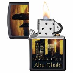 Zippo Abu Dhabi Skyline Design Windproof Lighter, CI412380 218 (Black Matte)