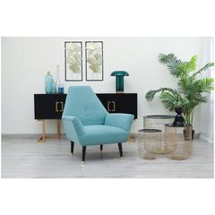 Pan Emirates Patia Fabric & Wood Accent Chair (86 x 86 x 93 cm)