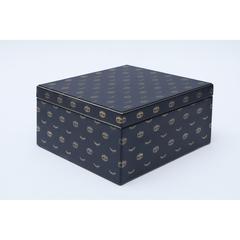 Ode Rose Large Square Box (25 x 25 x 13 cm, Blue & Gold)