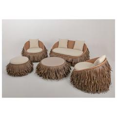 Pataya 5-Seater Rattan Sofa Set W/Cushions Khashabeesta