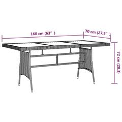 vidaXL 9 Piece Outdoor Dining Set Poly Rattan (Black, 160 x 70 x 72 cm)