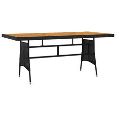 vidaXL 9 Piece Outdoor Dining Set Poly Rattan (Black, 160 x 70 x 72 cm)