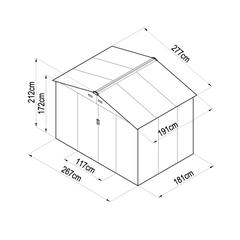 CamelTough Galvanized Steel Storage Shed W/Sliding Door, CT-641 (277 x 191 x 212 cm)