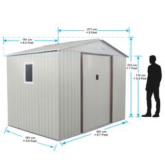 CamelTough Galvanized Steel Storage Shed W/Sliding Door, CT-641 (277 x 191 x 212 cm)