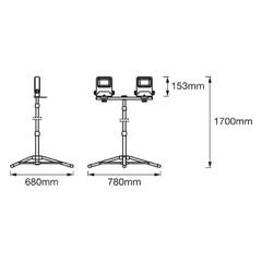 كشاف LED مع حامل قابل للطي من ليدفانس(2 × 20 واط)