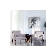 Pan Emirates Chiesa Fabric & Wood Accent Chair (87 x 90  x 84 cm)