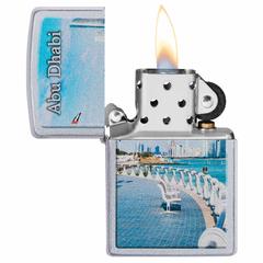 Zippo Abu Dhabi Corniche Design Windproof Lighter, CI412383 205 (Satin Chrome)