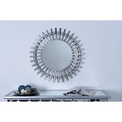 PAN Emirates Sun Burst Decorative Wall Mirror (80 cm, Silver)