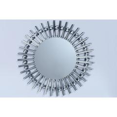 PAN Emirates Sun Burst Decorative Wall Mirror (80 cm, Silver)