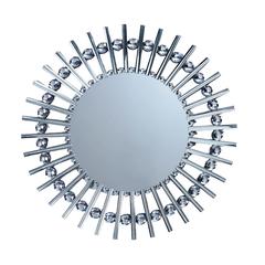 PAN Emirates Sun Burst Decorative Wall Mirror (80 cm, Silver)