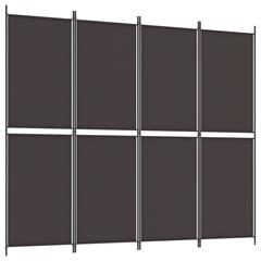 vidaXL Fabric 4-Panel Room Divider (200 x 220 cm, Brown)