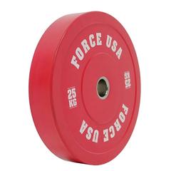 Force USA Pro Grade Colored Bumper Plates (25 kg, 80 mm, Red)