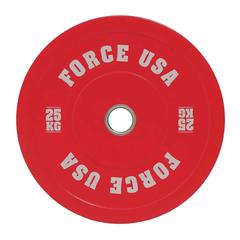 Force USA Pro Grade Colored Bumper Plates (25 kg, 80 mm, Red)