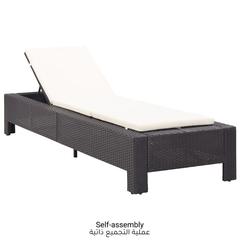 Poly Rattan Sunbed W/Cushion vidaXL (220 x 75 x 35 cm)