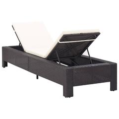 Poly Rattan Sunbed W/Cushion vidaXL (220 x 75 x 35 cm)
