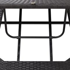 Poly Rattan Sunbed W/Cushion vidaXL (220 x 75 x 35 cm)