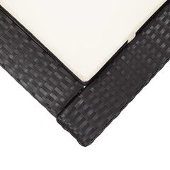 Poly Rattan Sunbed W/Cushion vidaXL (220 x 75 x 35 cm)