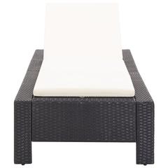 Poly Rattan Sunbed W/Cushion vidaXL (220 x 75 x 35 cm)