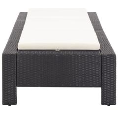 Poly Rattan Sunbed W/Cushion vidaXL (220 x 75 x 35 cm)