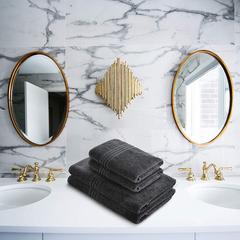 Gifted Cotton Bath Towel & Hand Towel Set (Grey, 4 Pc.)
