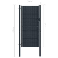 vidaXL Fence Gate PVC and Steel 100x124 cm Anthracite