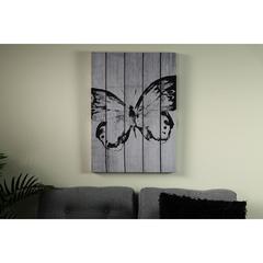 PAN Emirates Butterfly Printed Canvas Wall Art (50 x 70 cm, Black)
