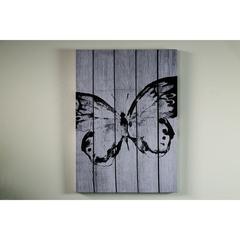 PAN Emirates Butterfly Printed Canvas Wall Art (50 x 70 cm, Black)