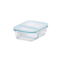 Taliona Boro Pro Borosilicate Glass Food Container W/Partition (640 ml, Rectangular)