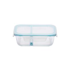 Taliona Boro Pro Borosilicate Glass Food Container W/Partition (640 ml, Rectangular)