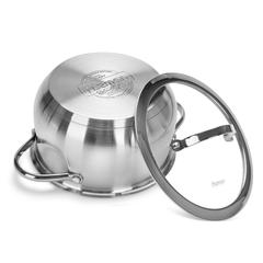 Fissman Valery Stainless Steel Stockpot W/Glass Lid (20 cm)