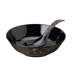 Dinewell Melamine Dinner Set (Black, 30 Pc.)