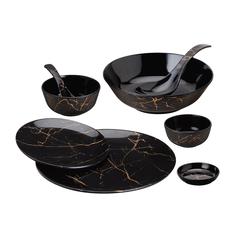 Dinewell Melamine Dinner Set (Black, 30 Pc.)