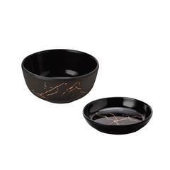 Dinewell Melamine Dinner Set (Black, 30 Pc.)