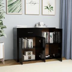 vidaXL Engineered Wood Sideboard (88 x 30 x 70 cm, Black)
